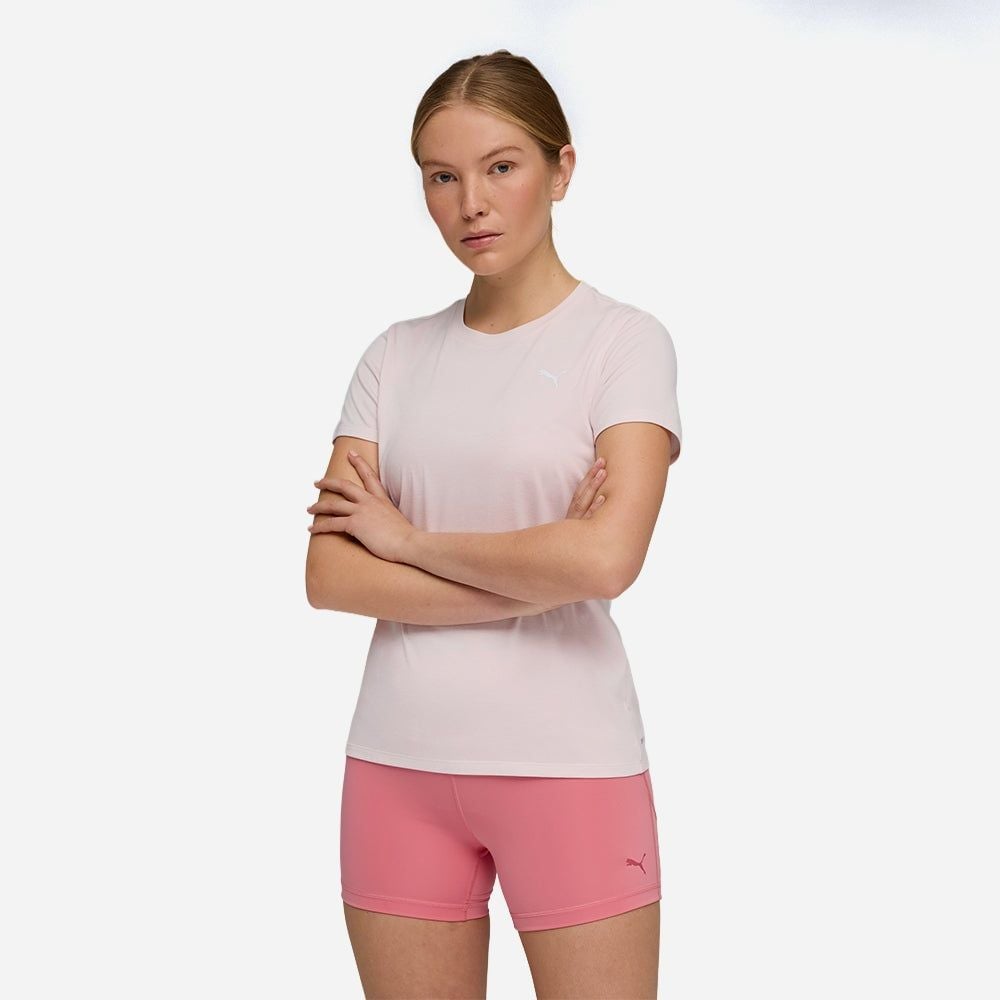 Puma - Áo Tay Ngắn Thể Thao Nữ Train Essential Heather Tee