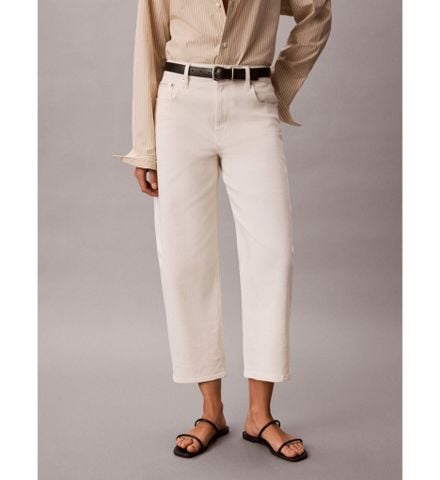 Calvin Klein - Quần Vải Nữ Cotton Cropped Barrel Leg Pant