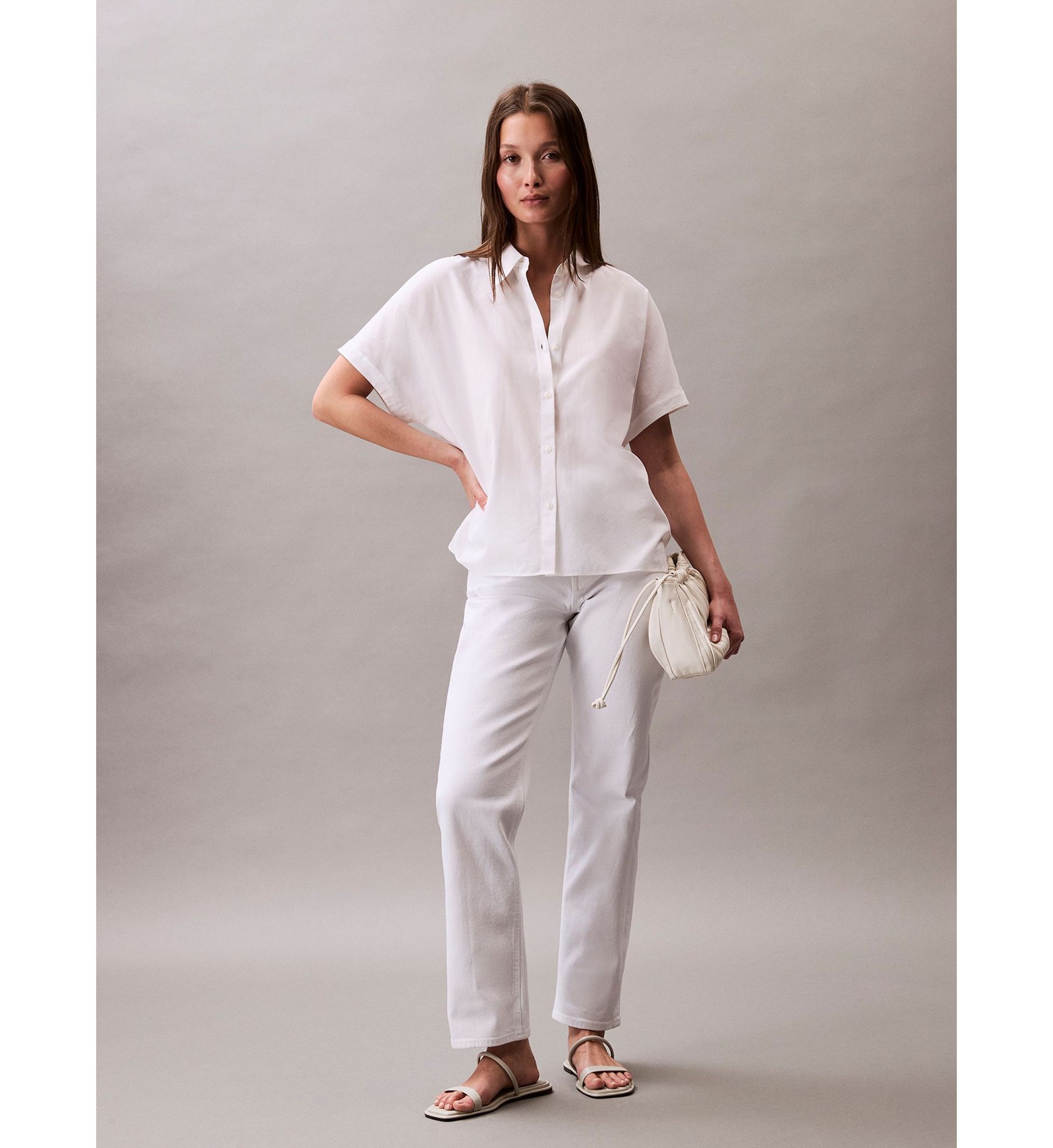 Calvin Klein - Áo sơ mi tay ngắn nữ CK Premium Dolman Shirt