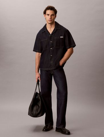 Calvin Klein - Áo Sơ Mi Nam Denim Camp Button-Down Shirt