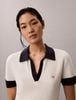 Calvin Klein - Áo Thun Có Cổ Nữ Two-Tone Cotton Knit Polo Shirt
