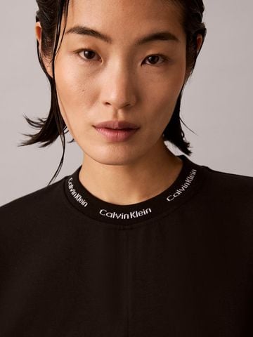 Calvin Klein - Đầm Tay Ngắn Nữ Logo Rib Interlock Dress