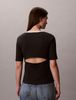 Calvin Klein - Áo Dệt Kim Tay Ngắn Nữ Slim Ribbed Open Back T-shirt