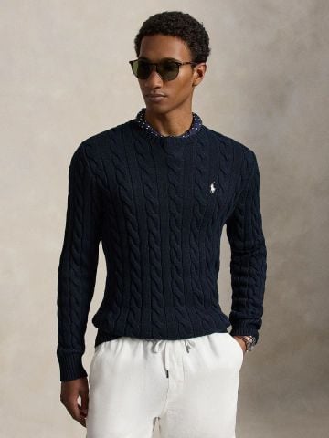 Ralph Lauren - Áo Len Nam Cable-Knit Cotton Sweater