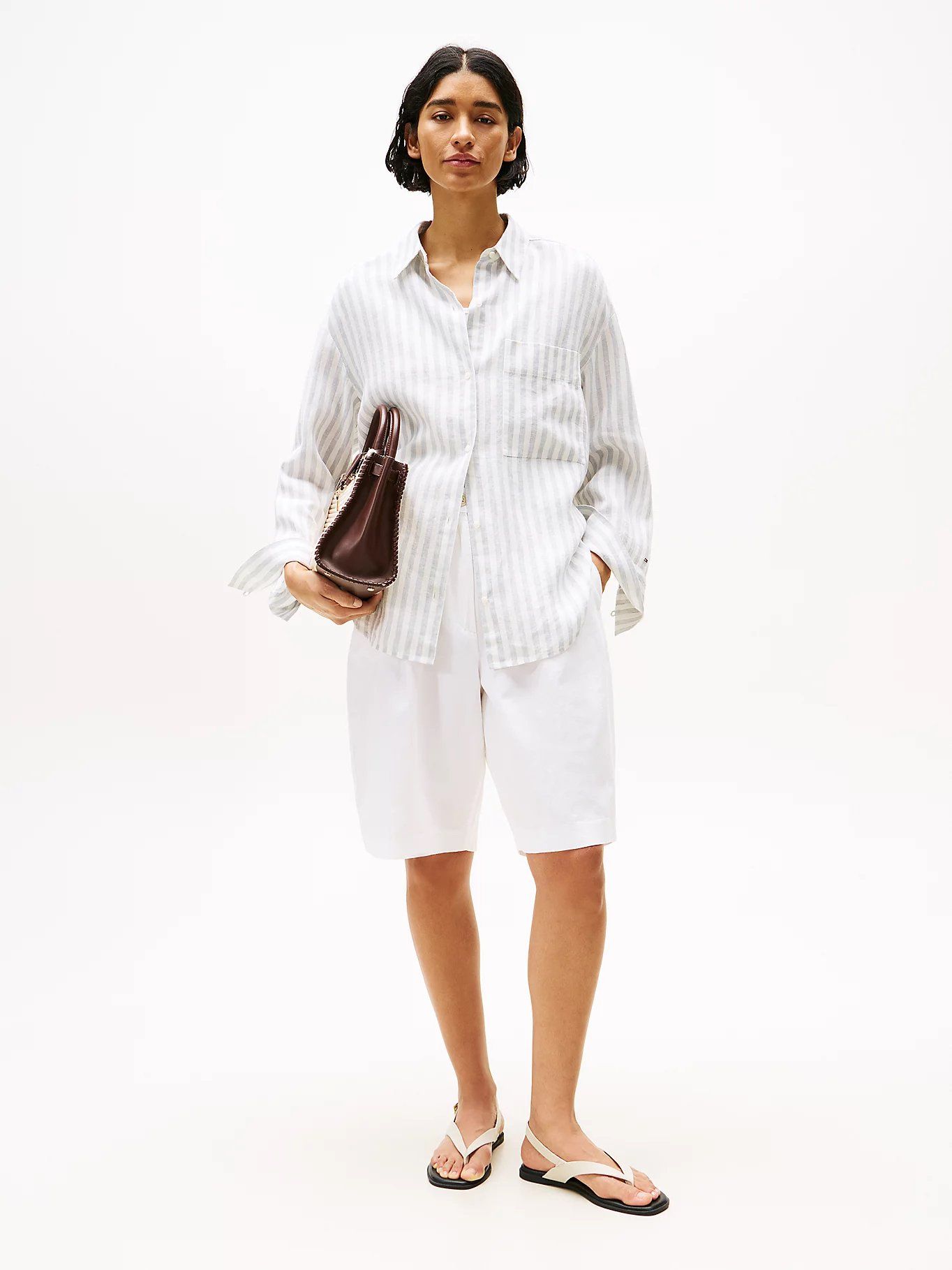 Tommy Hilfiger - Quần ngắn nữ Wide Leg Bermuda Shorts With Linen