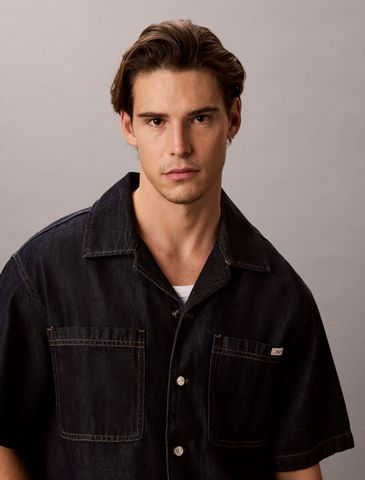 Calvin Klein - Áo Sơ Mi Nam Denim Camp Button-Down Shirt