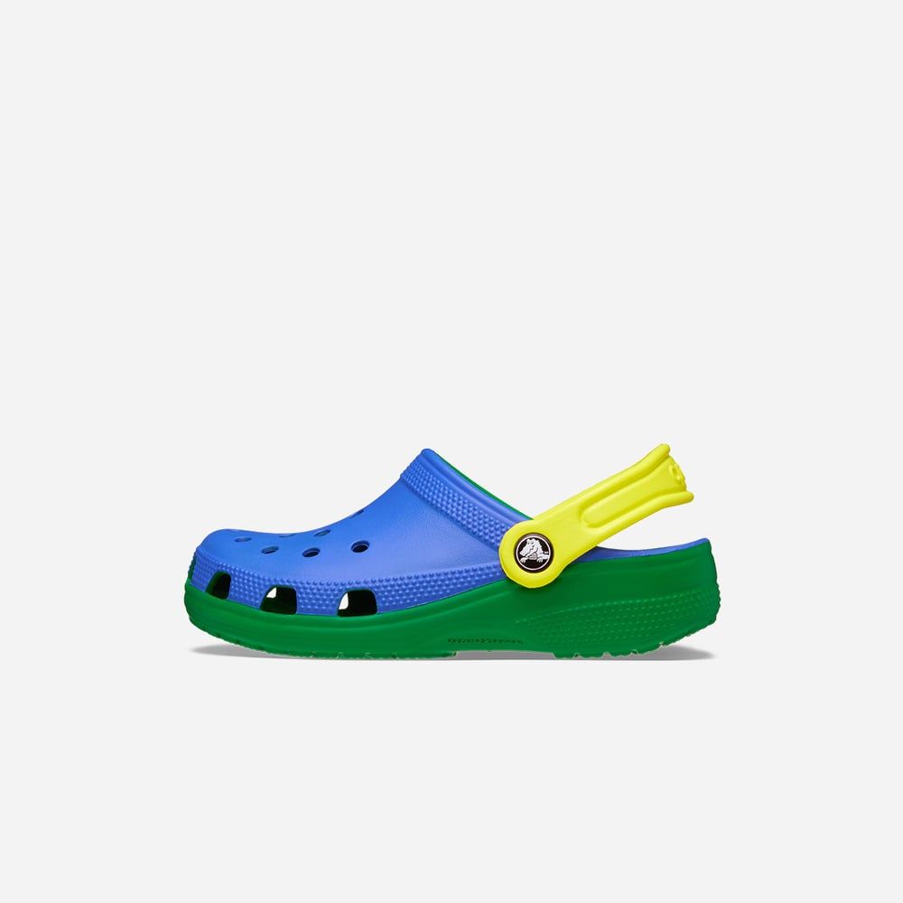 Crocs - Xăng đan trẻ em Classic Retro Sport Clog Blue Bolt Lifestyle