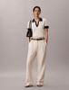 Calvin Klein - Áo Thun Có Cổ Nữ Two-Tone Cotton Knit Polo Shirt