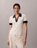 Calvin Klein - Áo Thun Có Cổ Nữ Two-Tone Cotton Knit Polo Shirt