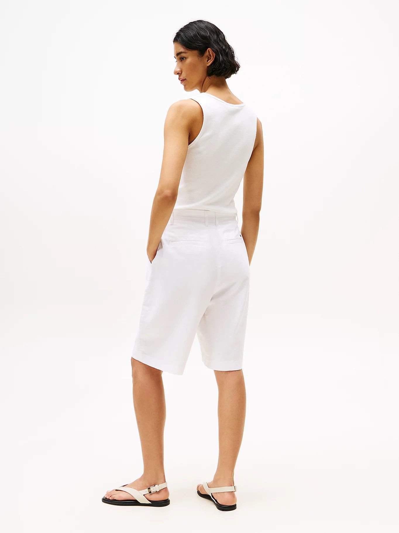 Tommy Hilfiger - Quần ngắn nữ Wide Leg Bermuda Shorts With Linen