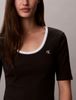 Calvin Klein - Áo Dệt Kim Tay Ngắn Nữ Slim Ribbed Open Back T-shirt