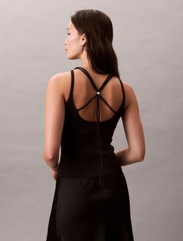 Calvin Klein - Áo ba lỗ nữ Tie Back Lyocell Rib Knit Tank Top - 2