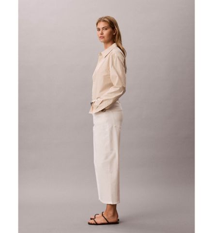 Calvin Klein - Quần Vải Nữ Cotton Cropped Barrel Leg Pant