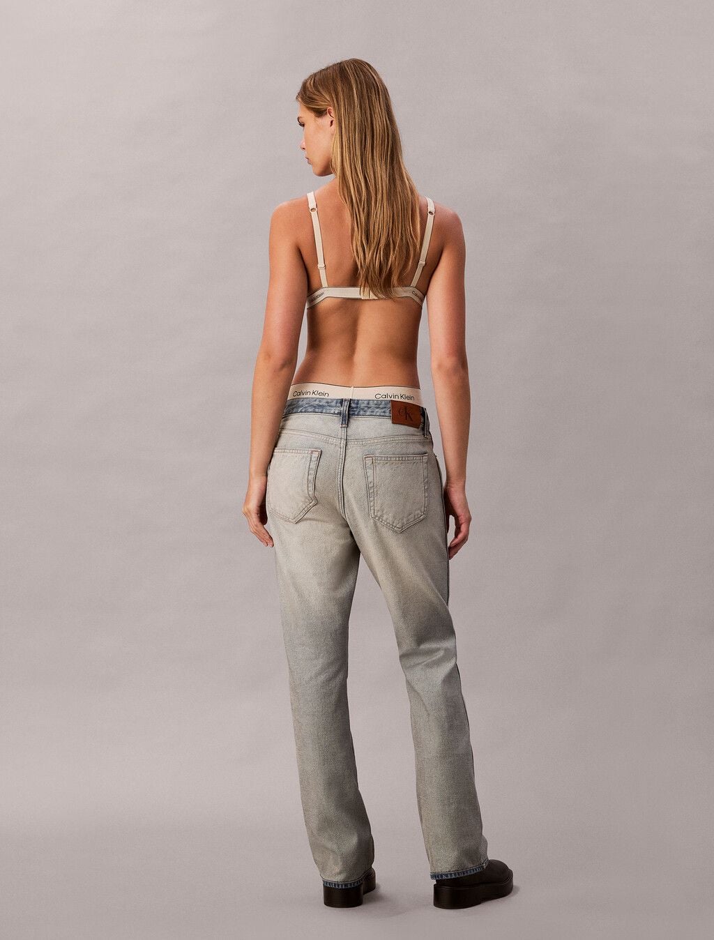 Calvin Klein - Quần jeans dài nữ Selvedge Relaxed Bootcut Jeans