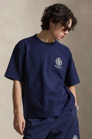 Ralph Lauren - Áo Thun Tay Ngắn Nam Navy Printed T-Shirt With A Relaxed Fit
