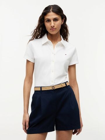 Tommy Hilfiger - Áo Sơ Mi Nữ 1985 Slim Fit Short Sleeve Shirt