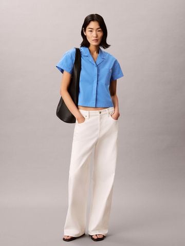 Calvin Klein - Áo Sơ Mi Nữ Cotton Poplin Boxy Shirt - 2