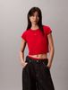 Calvin Klein - Áo Thun Tay Ngắn Nữ Lunar New Year Mercerized Cotton Calvin Klein Emblem Baby Tee