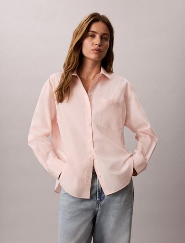 Calvin Klein - Áo Sơ Mi Nữ Relaxed Cotton Poplin Shirt