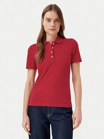 Tommy Hilfiger - Áo Thun Có Cổ Nữ 1985 Slim Pique Polo Short Sleeve