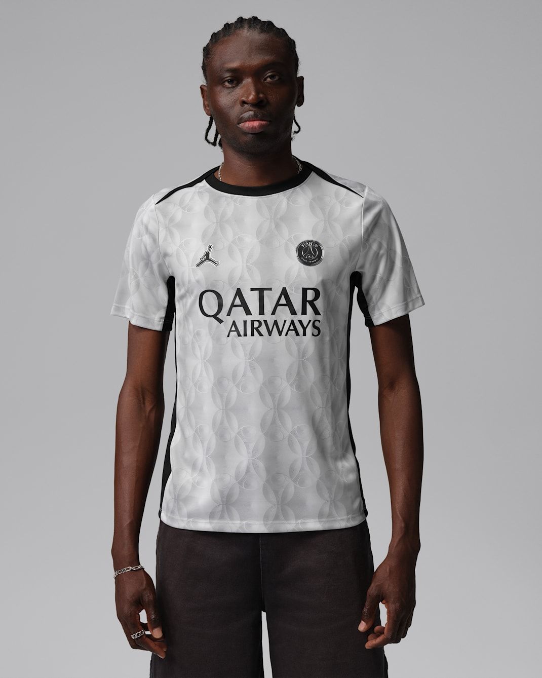 Nike - Áo Tay Ngắn Thể Thao Nam Paris Saint-Germain Academy Pro Night Edition Jordan Dri-FIT Football Pre-Match Top