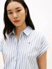 Tommy Hilfiger - Đầm Tay Ngắn Nữ Gold-Tone Button Relaxed Mini Shirt Dress