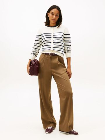 Tommy Hilfiger - Áo Cardigan Nữ Fine Gauge Crew Neck Long Sleeve Cardigan