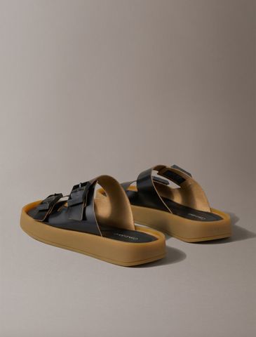 Calvin Klein - Dép Quai Ngang Nam CK Milo Leather Buckle Sandals