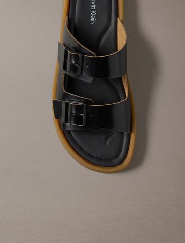 Calvin Klein - Dép Quai Ngang Nam CK Milo Leather Buckle Sandals