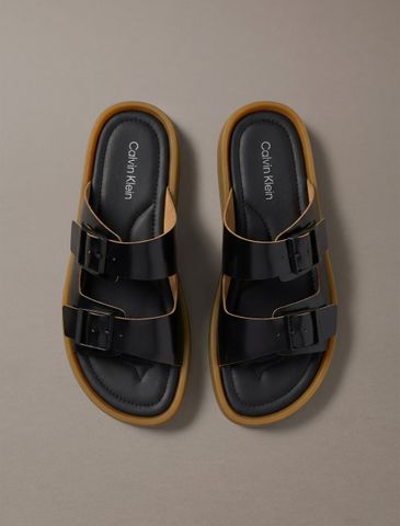 Calvin Klein - Dép Quai Ngang Nam CK Milo Leather Buckle Sandals