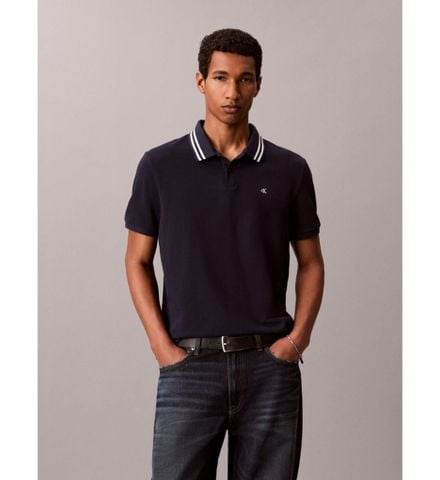 Calvin Klein - Áo Thun Có Cổ Nam Monogram Pique Tipped Polo