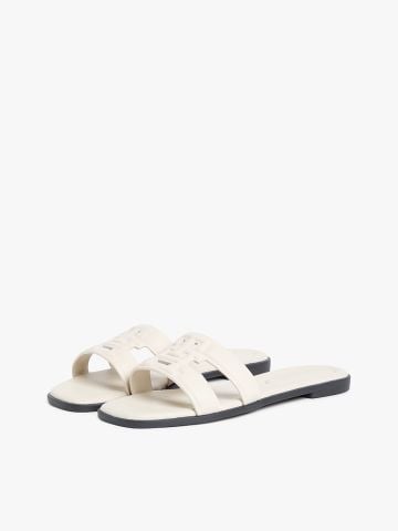 Tommy Hilfiger - Dép Quai Ngang Nữ Leather TH Monogram Strap Mules