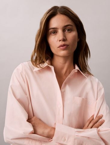 Calvin Klein - Áo Sơ Mi Nữ Relaxed Cotton Poplin Shirt - 3