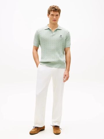 Tommy Hilfiger - Áo polo dệt kim Nam Regular Fit Embroidery Cable Knit Polo Shirt