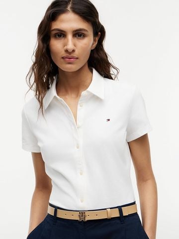Tommy Hilfiger - Áo Sơ Mi Nữ 1985 Slim Fit Short Sleeve Shirt - 4