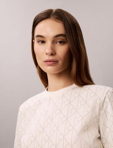 Calvin Klein - Áo Thun Tay Ngắn Nữ Classic Seasonal All Over Print Tee