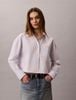 Calvin Klein - Áo Sơ Mi Nữ Cropped Cotton Poplin Stripe Shirt