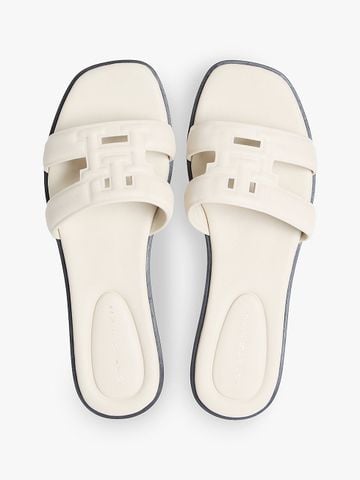 Tommy Hilfiger - Dép Quai Ngang Nữ Leather TH Monogram Strap Mules