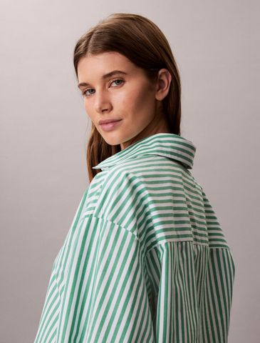 Calvin Klein - Áo Ngủ Nữ Cropped Cotton Poplin Pyjama Top