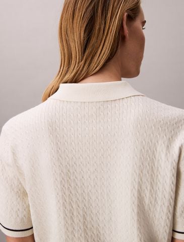 Calvin Klein - Áo Len Nữ Cable Knit Short Sleeve Jumper