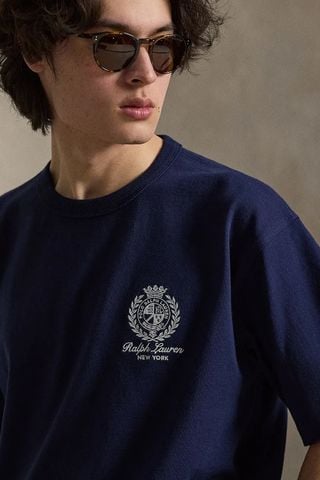 Ralph Lauren - Áo Thun Tay Ngắn Nam Navy Printed T-Shirt With A Relaxed Fit