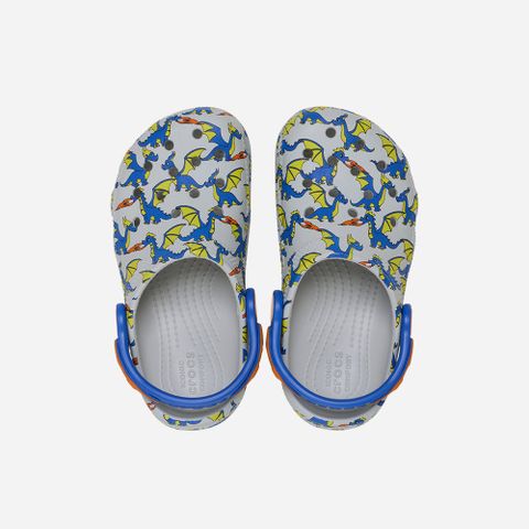 Crocs - Giày Trẻ Em Cho Bé Classic Clog T Dragon Graphic Atmosphere