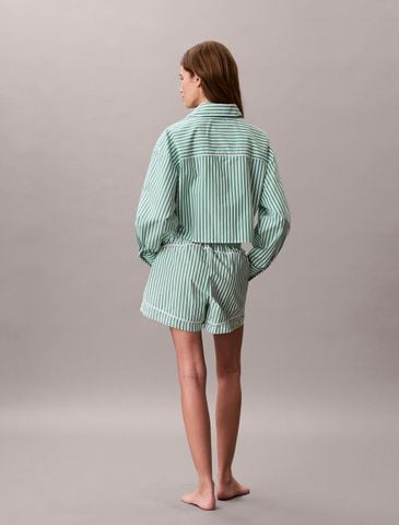 Calvin Klein - Áo Ngủ Nữ Cropped Cotton Poplin Pyjama Top - 2