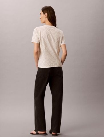 Calvin Klein - Áo Thun Tay Ngắn Nữ Classic Seasonal All Over Print Tee