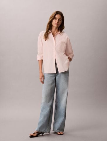 Calvin Klein - Áo Sơ Mi Nữ Relaxed Cotton Poplin Shirt - 4