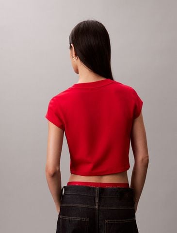 Calvin Klein - Áo Thun Tay Ngắn Nữ Lunar New Year Mercerized Cotton Calvin Klein Emblem Baby Tee