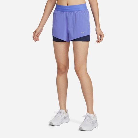 Nike - Quần Ngắn Chạy Bộ Nữ Swift Dri-Fit Mid-Rise 2-In-1 Running Shorts
