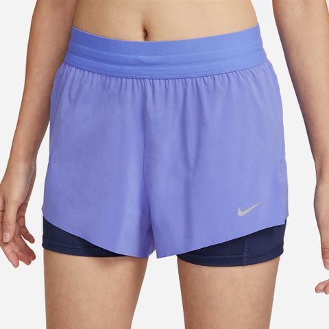 Nike - Quần Ngắn Chạy Bộ Nữ Swift Dri-Fit Mid-Rise 2-In-1 Running Shorts