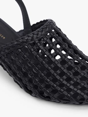 Tommy Hilfiger - Giày Thời Trang Nữ Woven Pointed Toe Slingback Heels