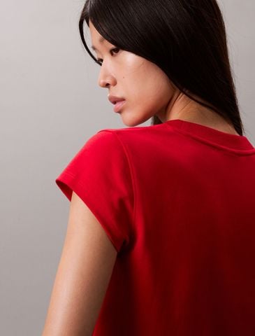 Calvin Klein - Áo Thun Tay Ngắn Nữ Lunar New Year Mercerized Cotton Calvin Klein Emblem Baby Tee